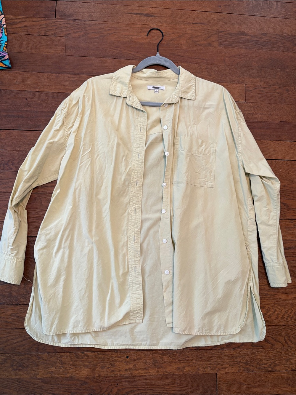 Madewell oversized Light Green Longline Button-Up Shirt